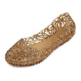 thumbnail image 1 of Verano Hollow Out Bird's Nest Sandalias Zapatos de gelatina de cristal brillante Zapatos con agujeros planos Zapatos de playa, 1 of 5