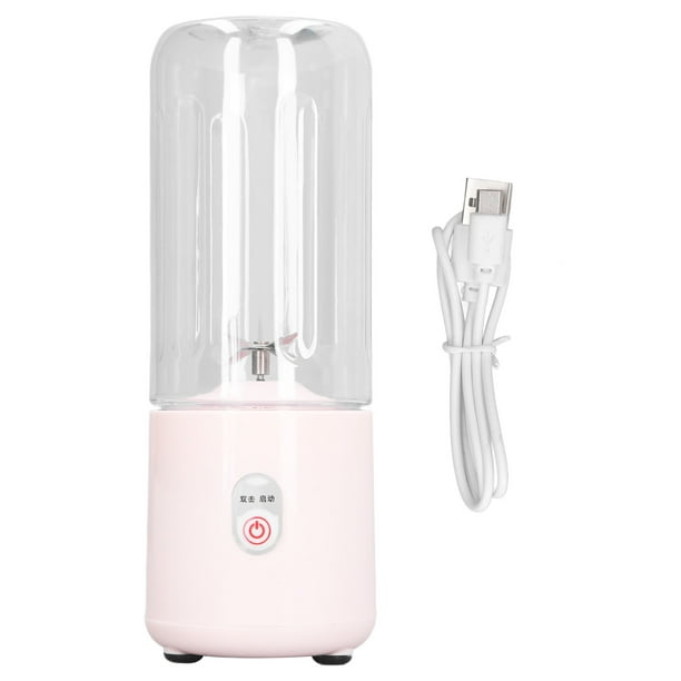 Licuadora portátil 6 cuchillas USB recargable multifunción mini mezclador de frutas exprimidor taza para el hogar estudiante 500 ml rosa