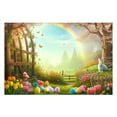 thumbnail image 2 of QTOCIO Spring Wreath Fence Easter Photo Material Photography Background Cloth, 2 of 4