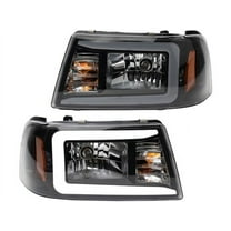 Headlight Set 2 Piece - Compatible with 2001 - 2011 Ford Ranger 2002 2003 2004 2005 2006 2007 2008 2009 2010