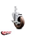 thumbnail image 2 of 4 Inch High Temp Glass Filled Nylon 3/4 Inch Square Stem Caster with Brake SCC, 2 of 2