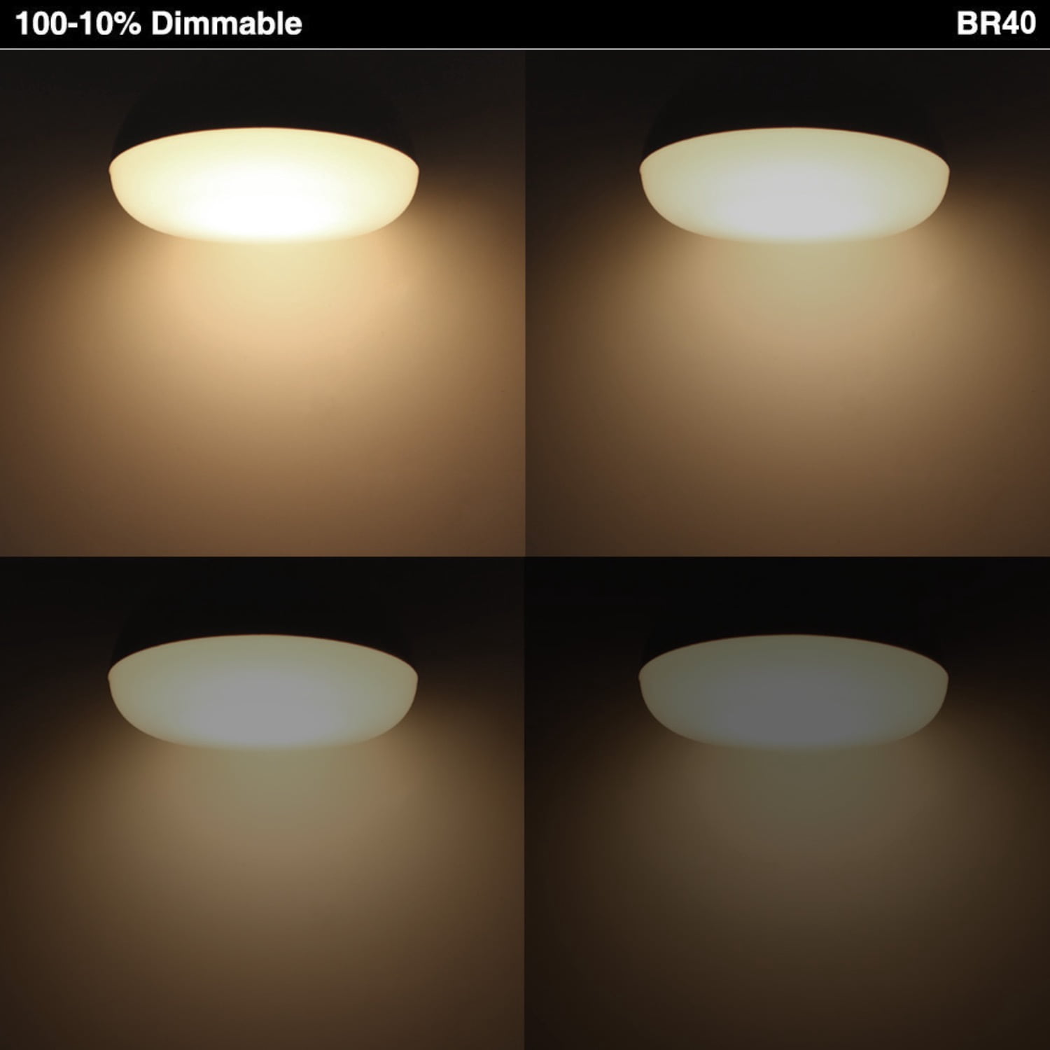 2 Pack 17W (85W Equiv.) Dimmable BR40 LED Bulb, Flood Light Bulb, 1100lm, 4000K Cool White, E26/E27 Base