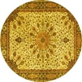 thumbnail image 1 of Ahgly Company Indoor Round Persian Yellow Traditional Area Rugs, 3' Round, 1 of 4