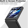 thumbnail image 2 of for Motorola Razr+ 2023 Case with Integrated Glass Screen Protector, Slim Matte Hard PC Back Cover Scratch-Resistant Full Coverage Phone Case for Moto Razr Plus 2023 - Black, 2 of 12