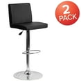 thumbnail image 3 of Flash Furniture 2 Pack Contemporary Black Vinyl Adjustable Height Barstool with Panel Back and Chrome Base, 3 of 8