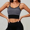 thumbnail image 5 of Fancifize Women Yoga Sleeveless Tshirts Workout Scoop Neck Striped Racerback Cropped Tank Tops Casual Slim Camisole, 5 of 6