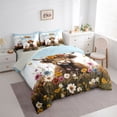 thumbnail image 3 of jejeloiu Cute Highland Cattle 7-Piece Twin Bedding Sets,Colorful Rustic Flowers Bedding Comforter Set,Kawaii Daisy Blossom Sheet Sets For Girls Boys,Luxury Bedroom Decor Reversible, 3 of 8