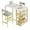 White & Gold, variant on FOLDLIFE Kitchen Table Set, Dining Table and Chairs for 2 with Storage Shelf, Dining Room Table Set with 2 Upholstered Chairs, Bar Dining Table Set for Small Spaces, Apartment, Gray