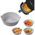 thumbnail image 1 of Panier en Silicone pour Friteuse à Air Chaud, Pot en Silicone pour Friteuse à Air, Plateau de Cuisson Réutilisable en Silicone, pour Friteuse à Air, Four, Micro-Ondes (Gris), 1 of 5