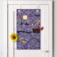 thumbnail image 2 of Geometric Hanging Pocket Organizer, Retro Inspired Symmetric Pattern with Abstract Rounds and Circles, Printed Polyester Storage Bag with Pockets, 21" x 31", Dark Violet Multicolor, 2 of 2