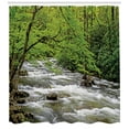 thumbnail image 3 of Ambesonne Appalachian Shower Curtain, Creek in Spring Forest, 69"Wx75"L, Lime Green Sage Green, 3 of 3