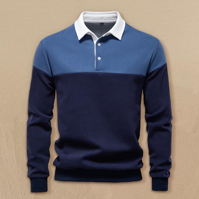 pstuiky camisas de manga larga para hombre, Blusa/camiseta informal de manga larga con cuello vuelto de color liso para hombre camisetas de hombre l