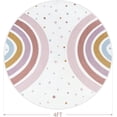 thumbnail image 3 of Wonnitar 4ft Round Rainbow Kids Rug - Colorful Circular Play Mat for Nursery & Playroom, Machine Washable Non-Slip Soft Carpet for Classroom, Teepee, Castle, 3 of 9