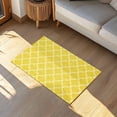 thumbnail image 3 of Yellow Plaid Door Mat Retro Country Moroccan National Geometrical Plaid Non Slip Absorbent Entrance Mat Washable Low Profile Indoor Doormat for Front Door Entryway Entry 16"x24", 3 of 9
