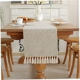 thumbnail image 4 of GlobaShun Table Runner 120 Inches Long, Beige Table Runner, Boho Rustic Table Runner with Tassel, Long Table Runner for Home Dining, Coffee, Tea, Kitchen, Bedroom Dresser., 4 of 7