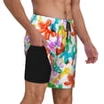 thumbnail image 2 of Yiaed Colorful Air Balloons Print Mens Swim Trunks Bathing Suit Compression Liner Beach Swim Shorts Swimwear Quick Dry Zipper Pocket No-Chafing Board Short-XX-Large, 2 of 6
