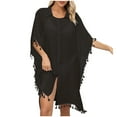 thumbnail image 2 of Mothers Day Gifts AXXD Black Cover Up Women Bathing Suit Sheer Cover Ups Button Tassels Bikini Swimsuit Long Beach Loose Dress Shirt, 2 of 6