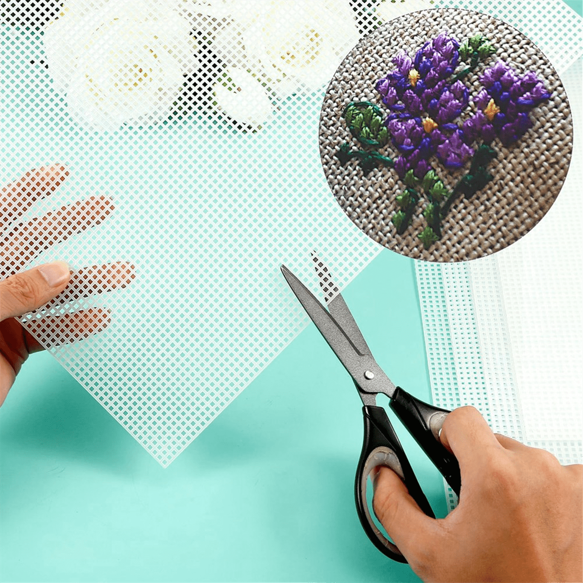 20 Sheets Plastic Canvas, 13x10.2Inch 7CT Transparent Mesh Canvas for Embroidery