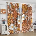 thumbnail image 4 of Hippie Floral Curtains, 1970s Retro Orange Pink Funky Curtains, Boho Groovy Daisy Flowers Aesthetic Window Treatments for Living Room Kids Bedroom Set 2 Panels,72x63 Inches, 4 of 8