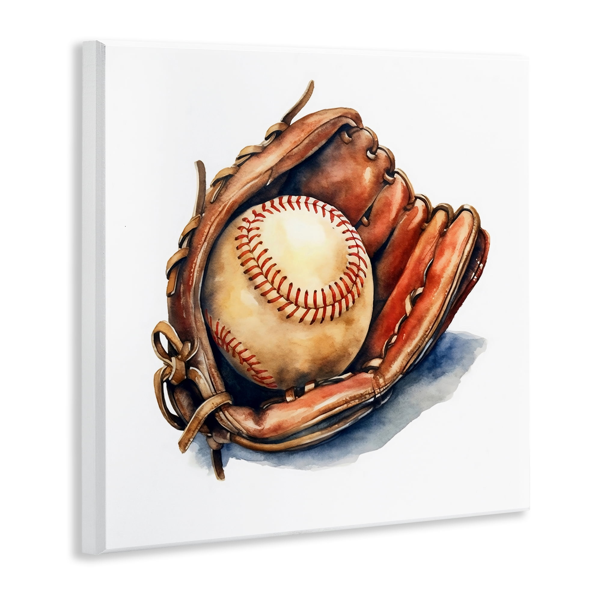 Stupell Industries Glove & Ball in Leather Wall Plaque Art, design by Creative Studio