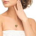 thumbnail image 3 of Gold Plated Sterling Silver CZ Black Enamel Heart Pendant Necklace for Women, 3 of 5