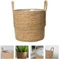 thumbnail image 3 of Woven Flower Basket Topboutique Straw Weaving Plant Basket Plant Container Organizer Laundry Bag Plant Pot Planter Basket Flower Pots Cover Garden Plant Containers with Plastic Liner and Handle,9.8in, 3 of 7