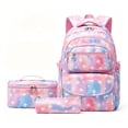 thumbnail image 2 of 3-Pcs Star Print Backpack With Lunch Box Bag And Pencil Case, 17 Inch Large Capacity Multi Pocket Pack With Heart Shape Zipper Pull For Teens School & Casual Travel (A), 2 of 6