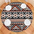 thumbnail image 2 of Stretchable Boho Floral Round Tablecloth - Elastic Border Fits 52 to 56 Inch Tables - Vibrant Dining Room Table Cover, 2 of 7