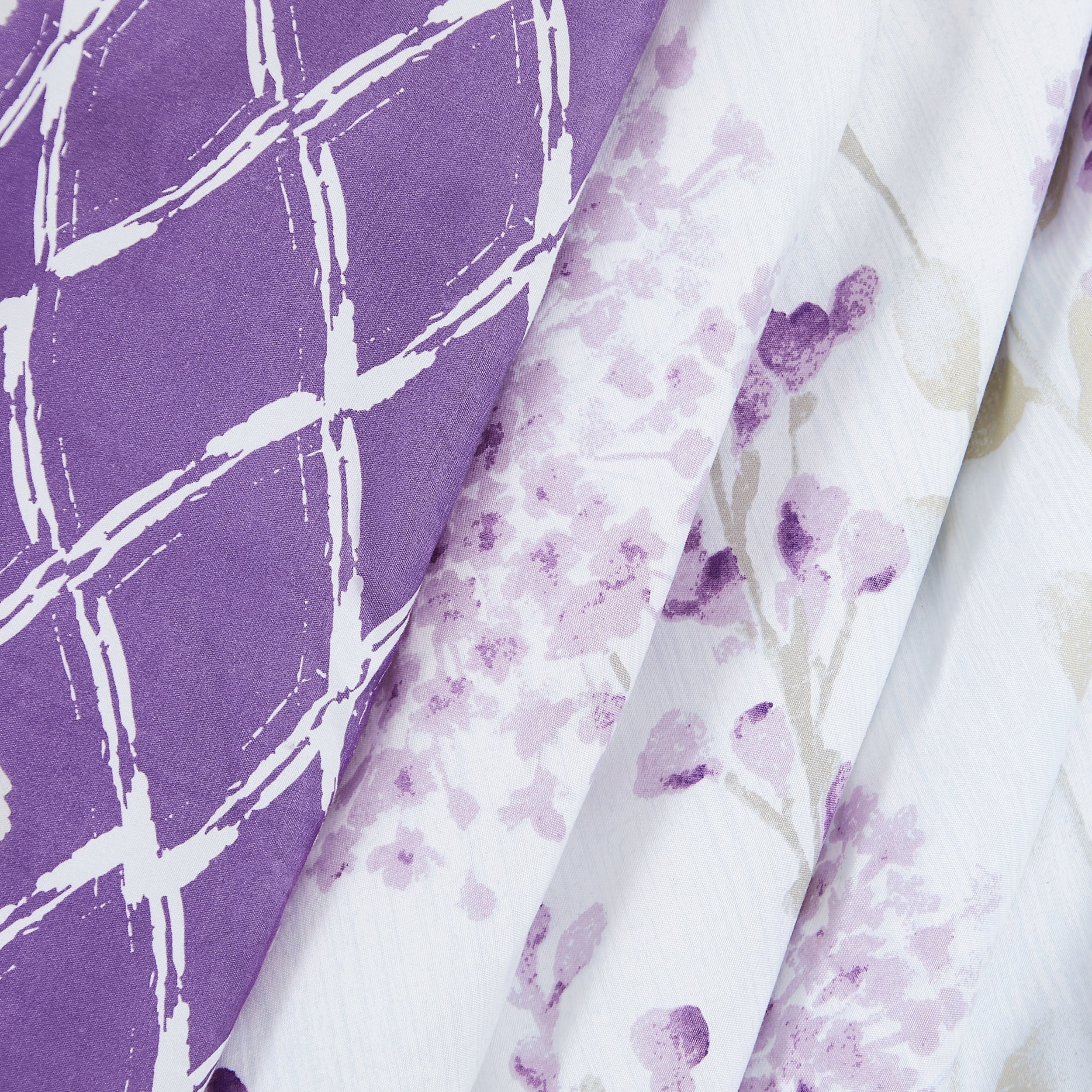 Boho Living Fresh Meadow 4-Piece Reversible Twin Comforter Set, Lilac