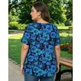 thumbnail image 6 of KOITHOT Womens Plus Size Tops Short Sleeve Shirts Tunic Tops for Women Crew Neck Casual Loose Blouses, 6 of 7