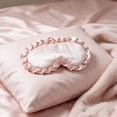 thumbnail image 2 of Krdevn Ruffled Satin Sleep Eye Mask Soft Lightweight Full Light Blocking Comfortable Eye Cover Travel Home Nap Night Sleeping Relax Sleep Aid Accessory, 2 of 5