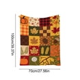 thumbnail image 3 of Fall & Thanksgiving Throw Blanket, Orange Pumpkin Sunflower Leaves Super Soft Warm Plaid Blankets for Couch Sofa, Lightweight Fluffy Plush Bed Throws (27.6" x 39.4"), 3 of 7