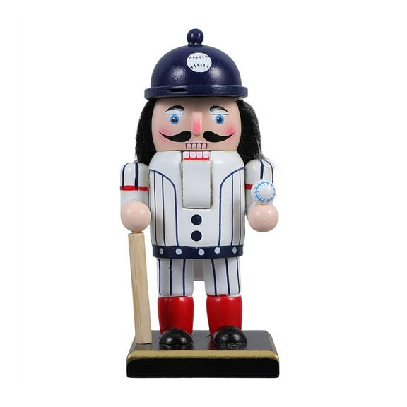 WEUVEB Unique Baseball Nutcracker Figure Wooden Decor for Parties and Celebrations