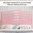 thumbnail image 4 of VECELO Queen Bed Frame, Nailhead Trim Upholstered Platform Bed with Adjustable Headboard, Wooden Slats Support/No Box Spring Needed, Pink, 4 of 8
