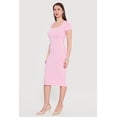thumbnail image 2 of Women's Rib Knit Short Sleeve Square Neck Midi Dress, 2 of 3