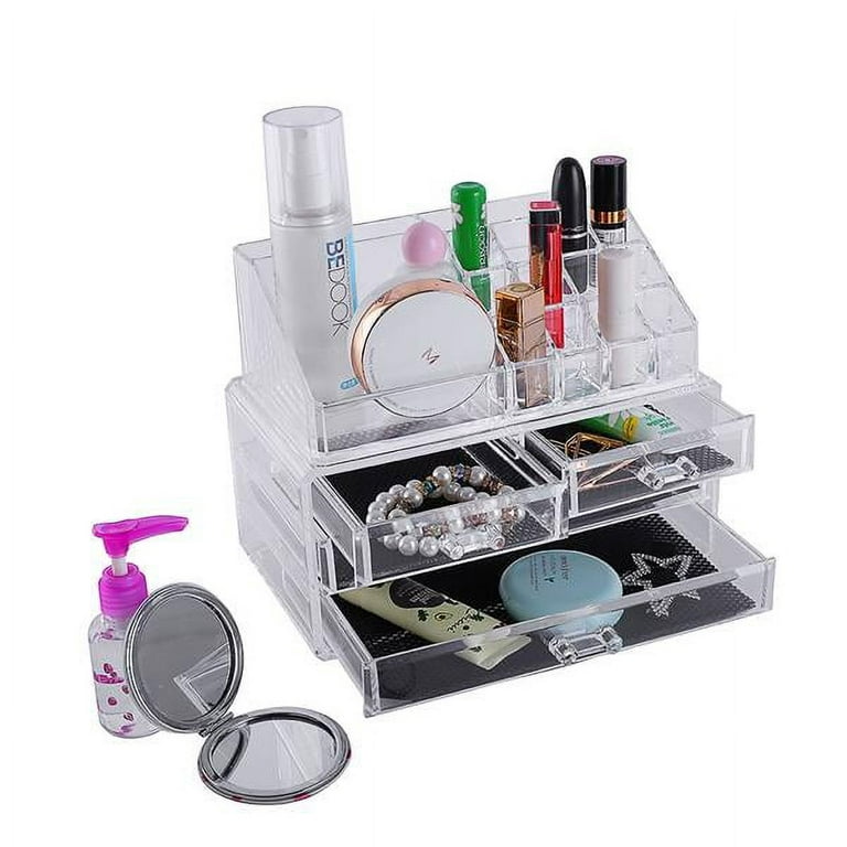 Clear Acrylic Countertop Makeup Organizer, Cosmetics Storage Drawer & –  MyGift