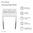 thumbnail image 2 of Concorde 24" Rectangle Console Sink with Matte Silver Legs, 2 of 11