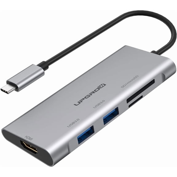 USB C Hub, 5-in-1 USB C Adapter, with 4K USB C to HDMI, SD and microSD Card Reader, 2 USB 3.0 Ports, for MacBook Pro 2020/2019/2018, iPad Pro 2020/2019, Pixelbook, XPS, and More