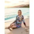 thumbnail image 3 of HAPPY BAY Women's Swimwear Mini Bikini Bathing Suit Swimsuit Elegant Robe Vacation Cover ups Beach Dress for Women M Paisley, Brown, 3 of 5
