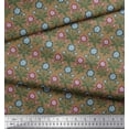 thumbnail image 2 of Soimoi Cotton Voile Fabric Leaves & Floral Artistic Fabric Prints by Yard 42 Inch Wide, 2 of 3