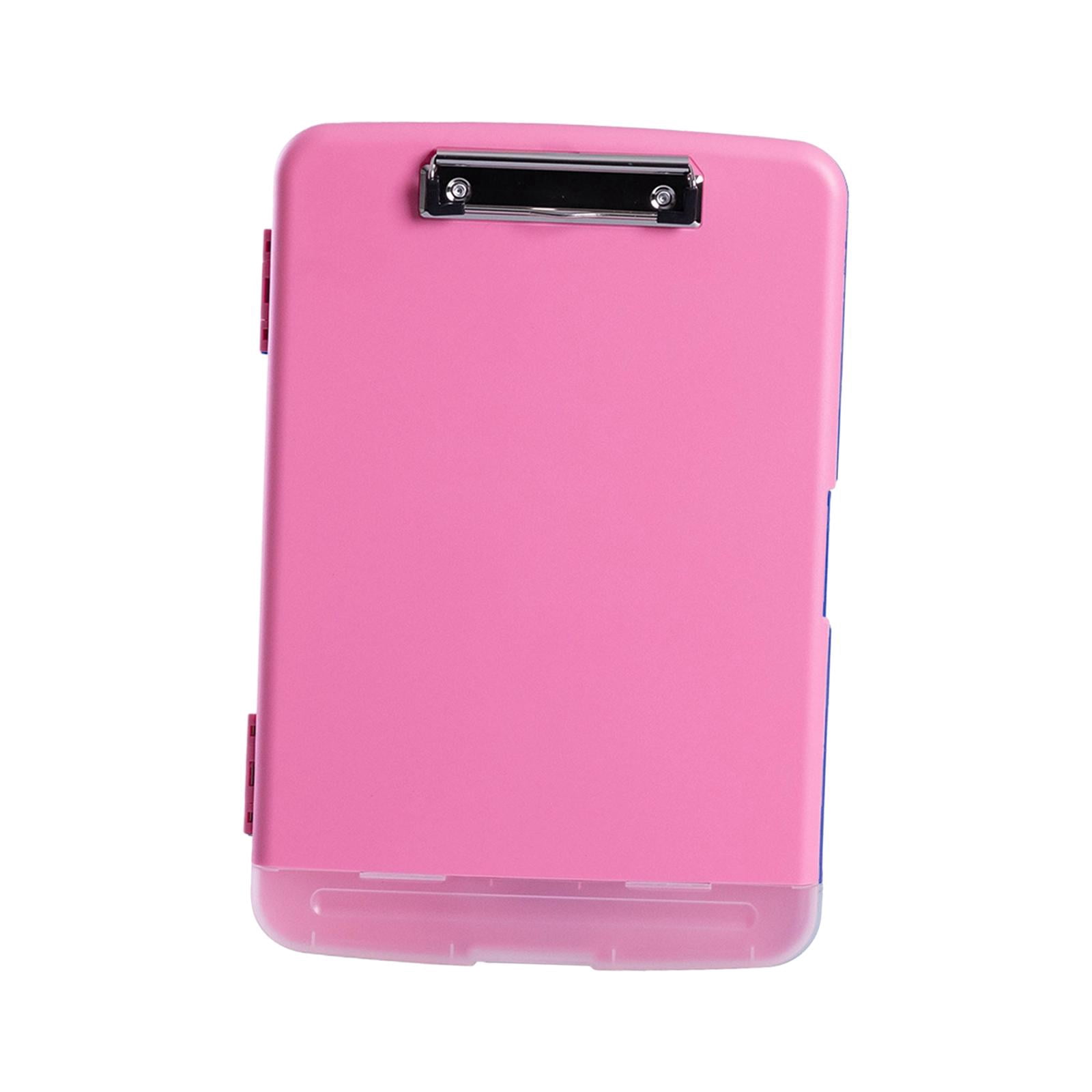 SunniMix Clipboard with Storage Folder with Pen Holder, Dustproof, High Capacity, Nursing pink