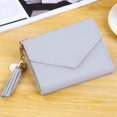 thumbnail image 1 of Cartera delgada plegable de piel sintética con tarjetero para compras, color gris, 1 of 3