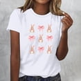 thumbnail image 2 of Tops de Cuello Redondo para las Mujeres Impreso Manga Corta Suéter Camiseta de Imitación Rack, Top Casual de Moda para el Hogar Diario Y el Trabajo, 2 of 4