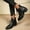 Black, variant on OKBOP Women's Walking Boots Round Toe Lace-Up Foam Cushioning Block Heel Black Stylish Women's Boots Sizes 35