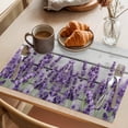 thumbnail image 3 of Spring Flowers Placemats Set of 4 Purple Botanical Floral Wooden Grain Place Mats Indoor Wipeable Table Mats Washable Cloth Dining Table Placemats for Kitchen Holiday Party Home Decor 13x19 Inch, 3 of 9