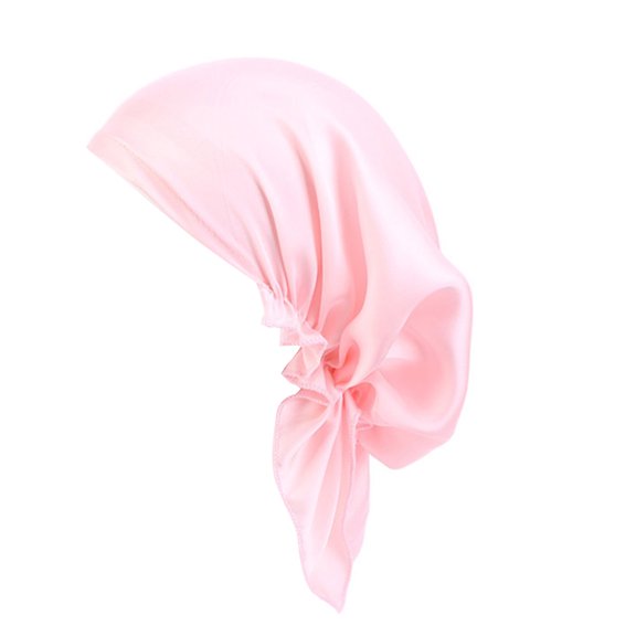 Women Hat Solid Color Simple Elastic Lightweight Windproof Smooth Surface Satin Soft Fabric Adjustable Skull Beanies for Daily Wear