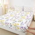 thumbnail image 3 of Homewish Spring Garden 4pcs Bed Sheets for Teens,Purple Yellow Pink King Sheets,Chic Flowers Super Cozy Sheet Set,Luxury Bedroom Decor, 3 of 7