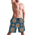 thumbnail image 5 of Dailycode Men's Quick Dry Swim Trunks Beach Shorts Casual Summer Board Shorts with Pockets, Arabesque Floral Flowers, 5 of 8