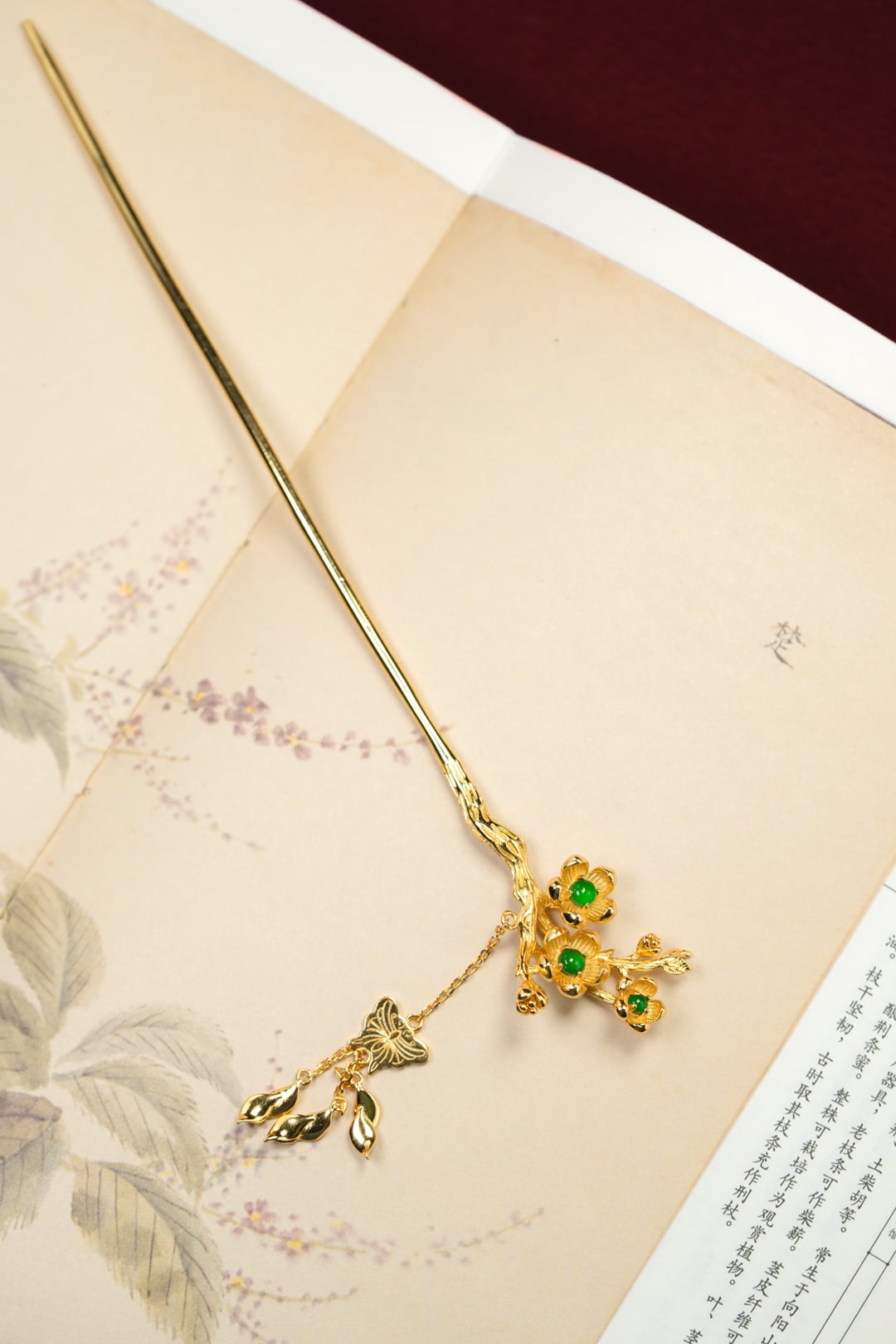 Gold-Plated Flower Hairpin, Gold