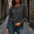 thumbnail image 4 of Aloohaidyvio Womens Long Sleeve Tops Lightweight Basic Tee Fall Soft Crewneck Shirts, 4 of 7